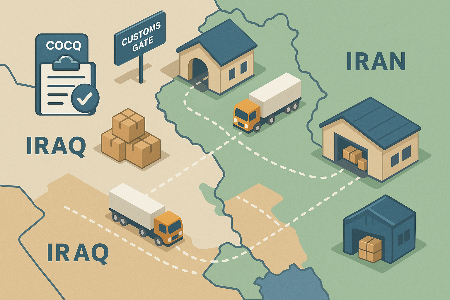 اینفوگرافیک مسیرهای زمینی و مرزی ایران-عراق بدون حضور انسان