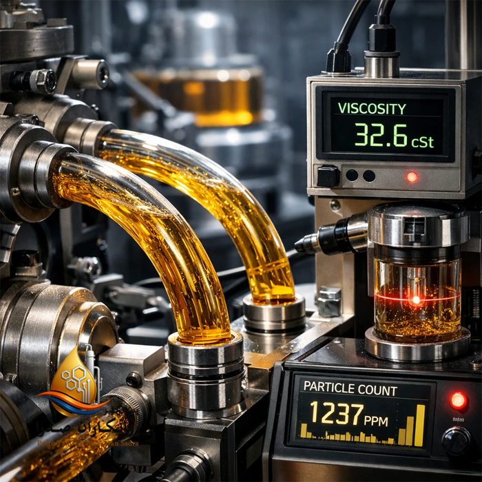 پایش آنلاین پارامترهای روغن (ویسکوزیته و آلودگی)