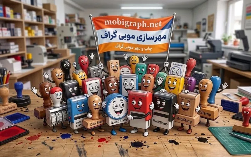 انواع مهر شرکتی اتوماتیک و دستگاه های مهرسازی صنعتی موبی گراف